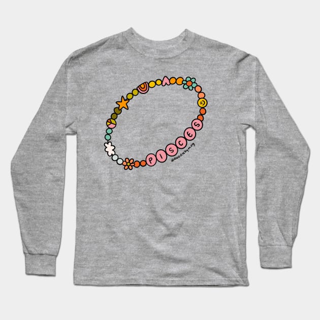 Pisces Friendship Bracelet Long Sleeve T-Shirt by Doodle by Meg